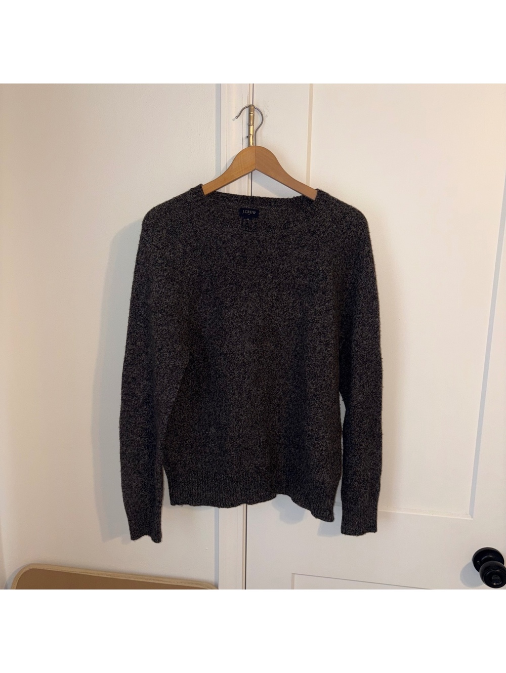 J.Crew $178 Lambs Wool Blend Men’s M marled gray long sleeve sweater